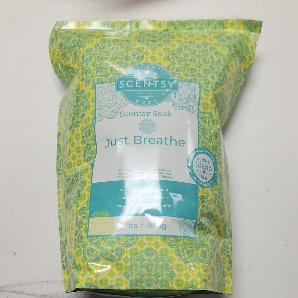 Scentsy Soak Just Breathe in Green and Blue